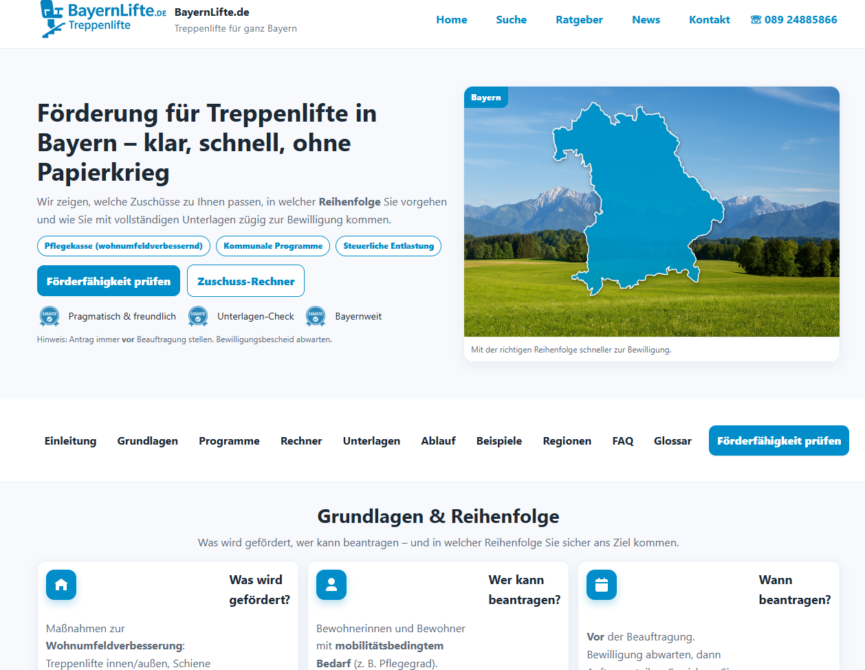 Neue Seite für Treppenlifte in Bayern: Regional-Treppenlift eröffnet Niederlassung in München und gründet Bayernlifte.de