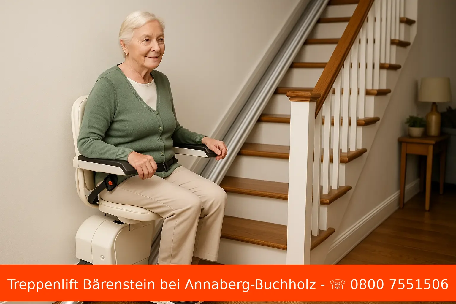 Sitzlift gerade, Innenbereich Bärenstein bei Annaberg-Buchholz