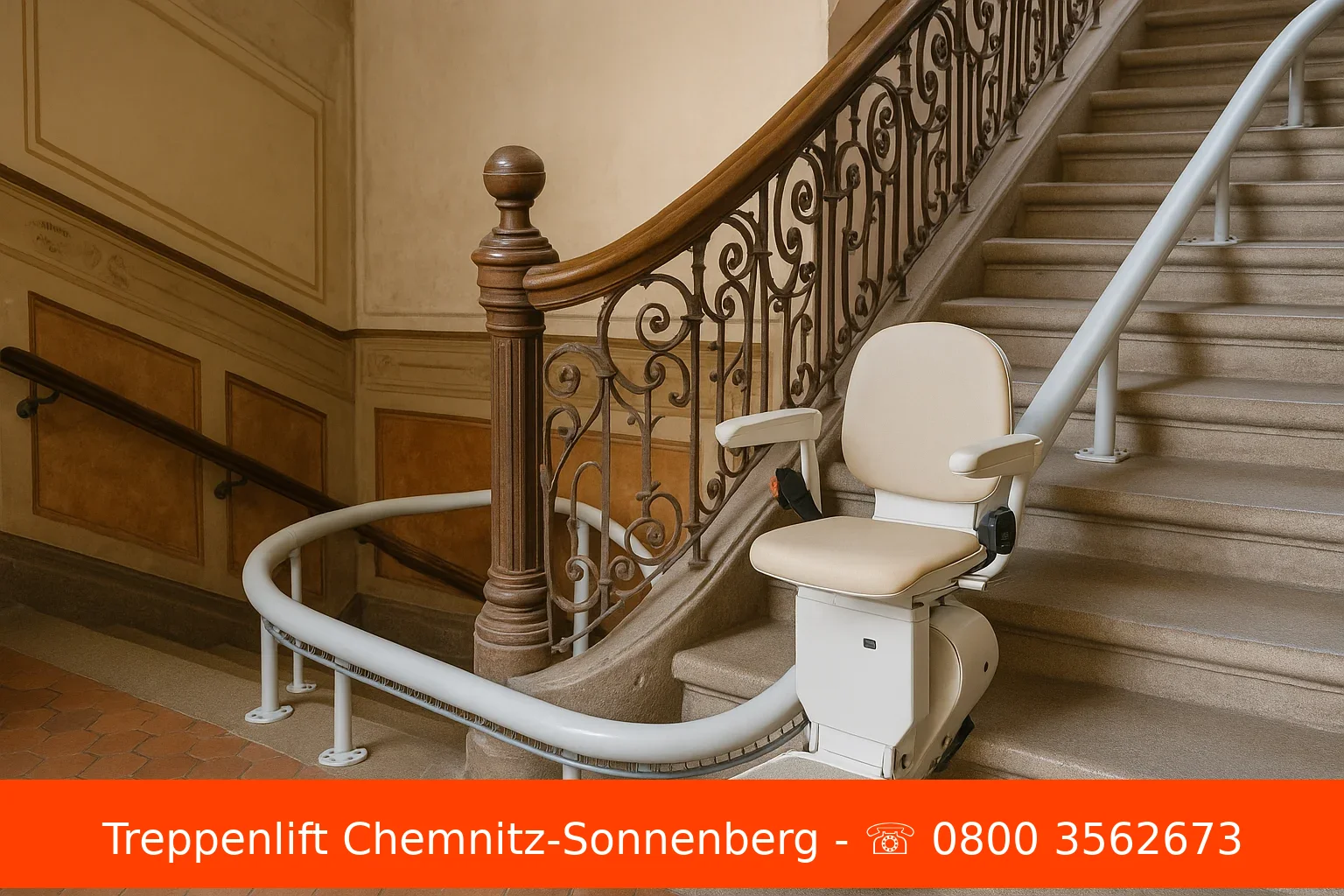 Sitzlift Kurve, Maßschiene