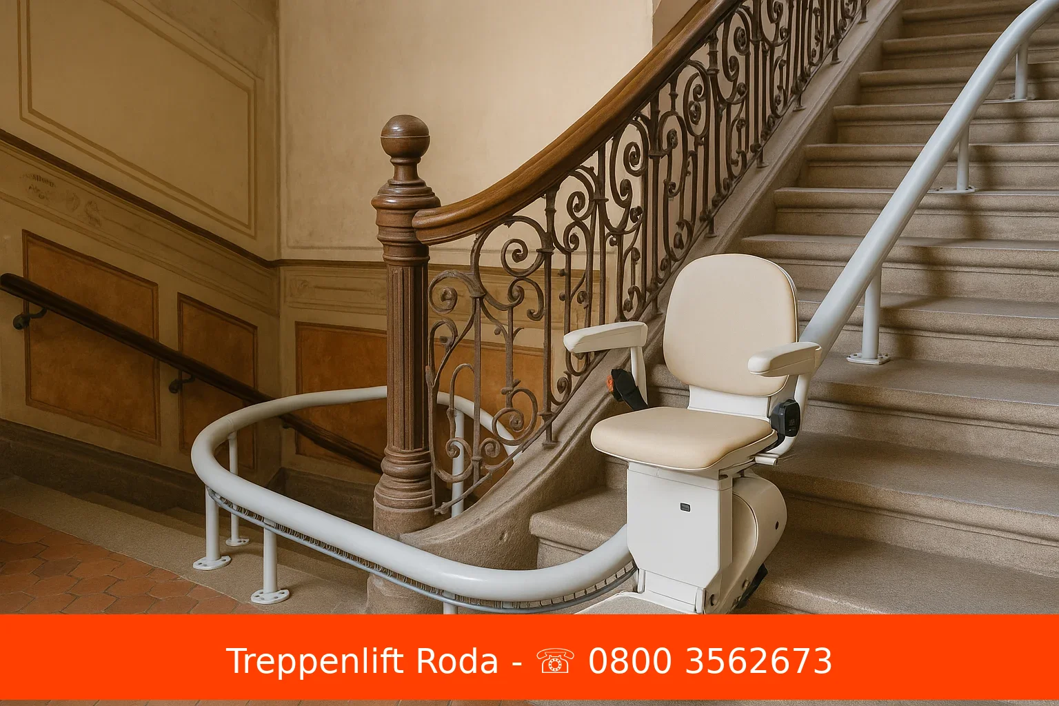 Sitzlift Kurve, Maßschiene