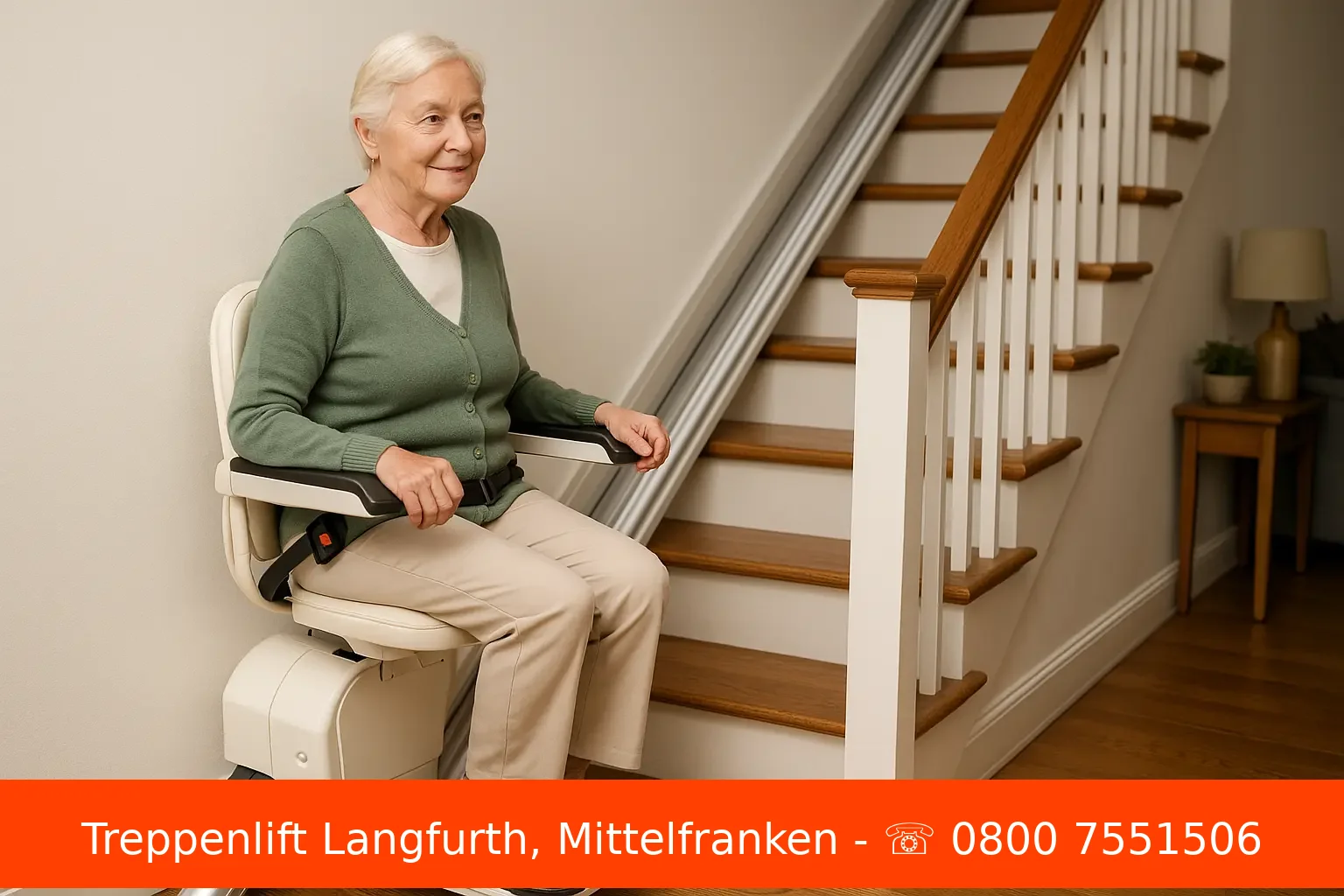 Sitzlift gerade, Innenbereich Langfurth, Mittelfranken