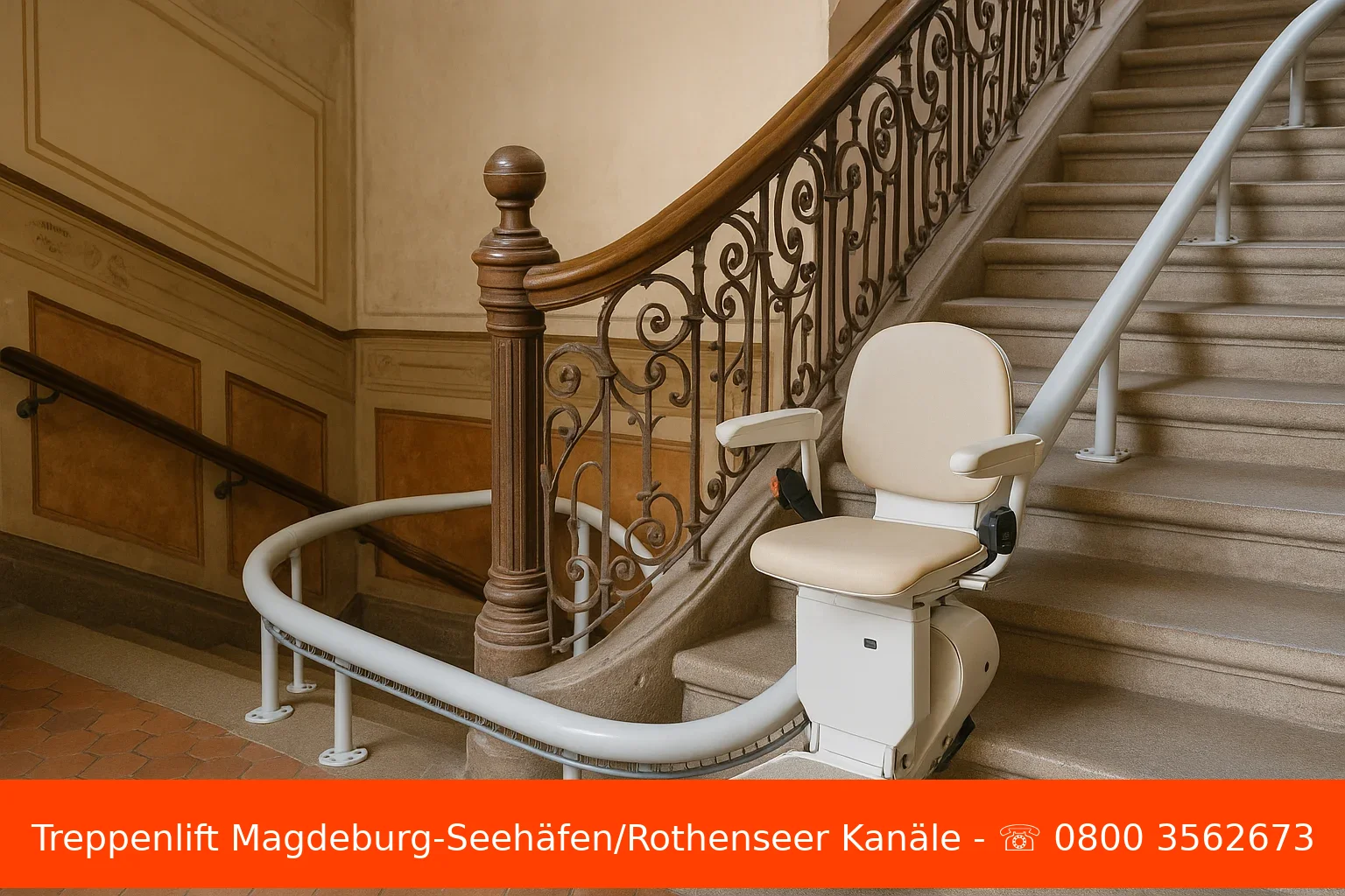 Sitzlift Kurve, Maßschiene