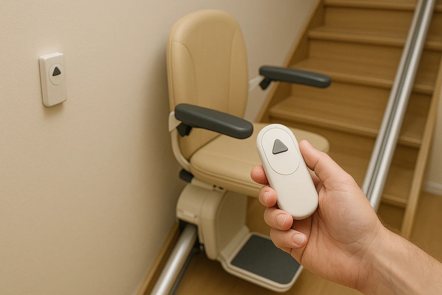 Treppenlift Miete – einfache Bedienung per Fernbedienung