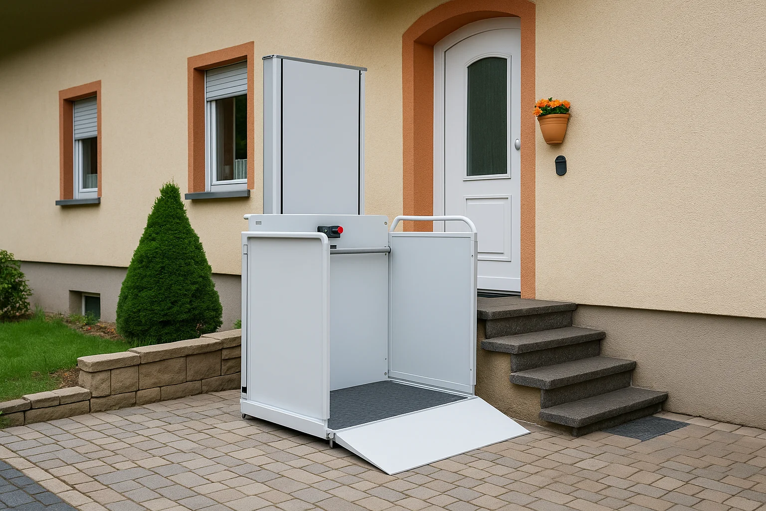 Hublift am Hauseingang in Hessen