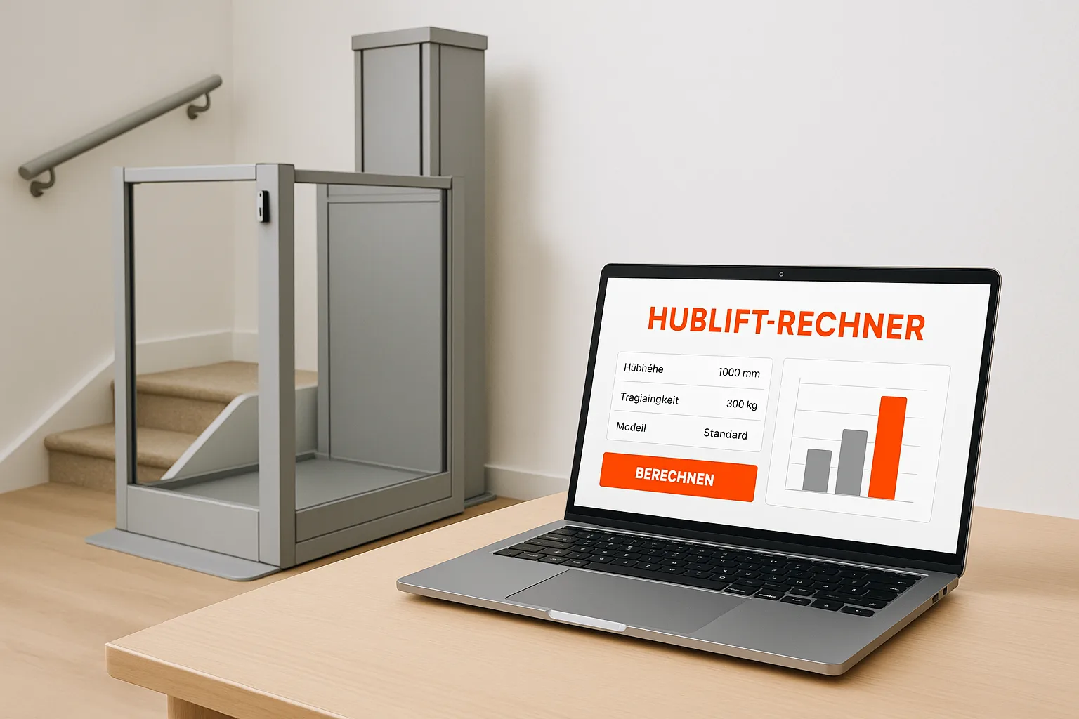 Hublift am Eingang, kurze Hubhöhe, wettergeschützt