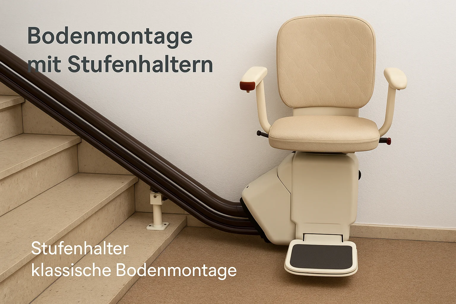 Bodenmontage mit Stufenhaltern