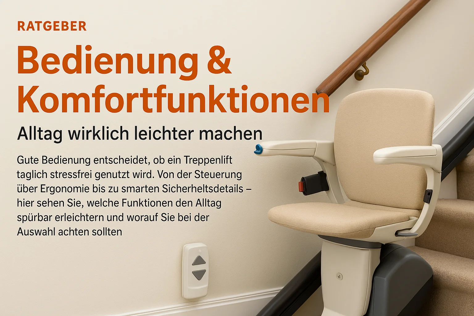 Treppenlift Bedienung und Komfortfunktionen