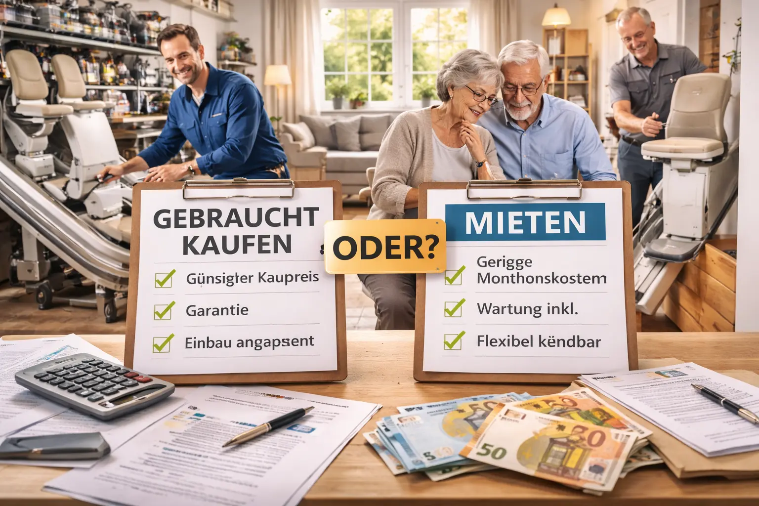 Treppenlift gebraucht oder Miete Vergleich