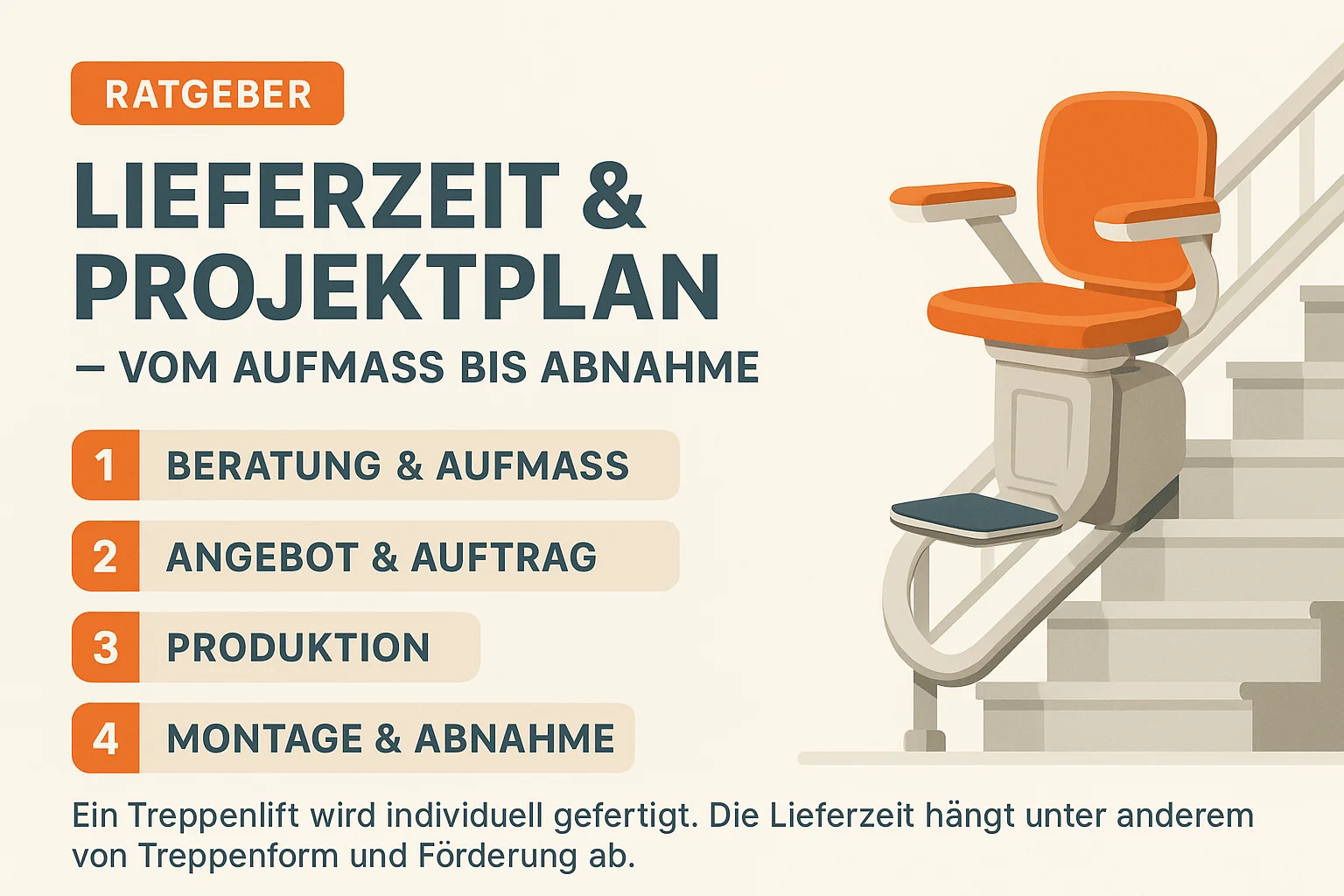 Treppenlift Lieferzeit und Projektplan
