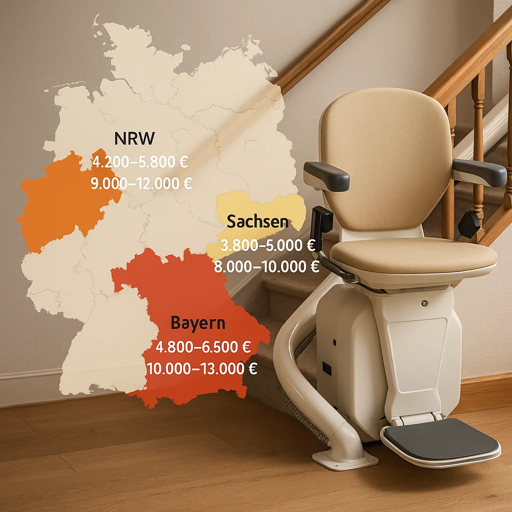 Regionale Treppenlift-Preise in Deutschland