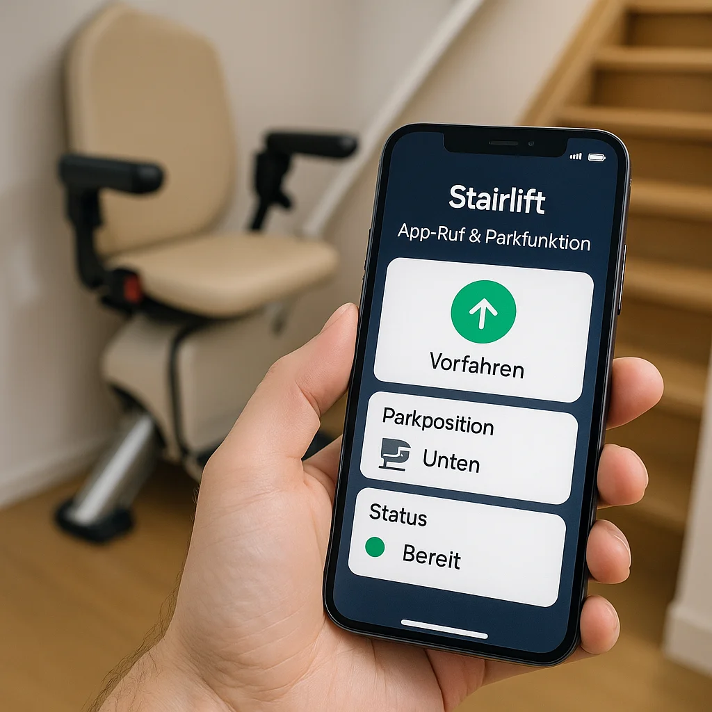 Treppenlift App-Ruf und Parkfunktion