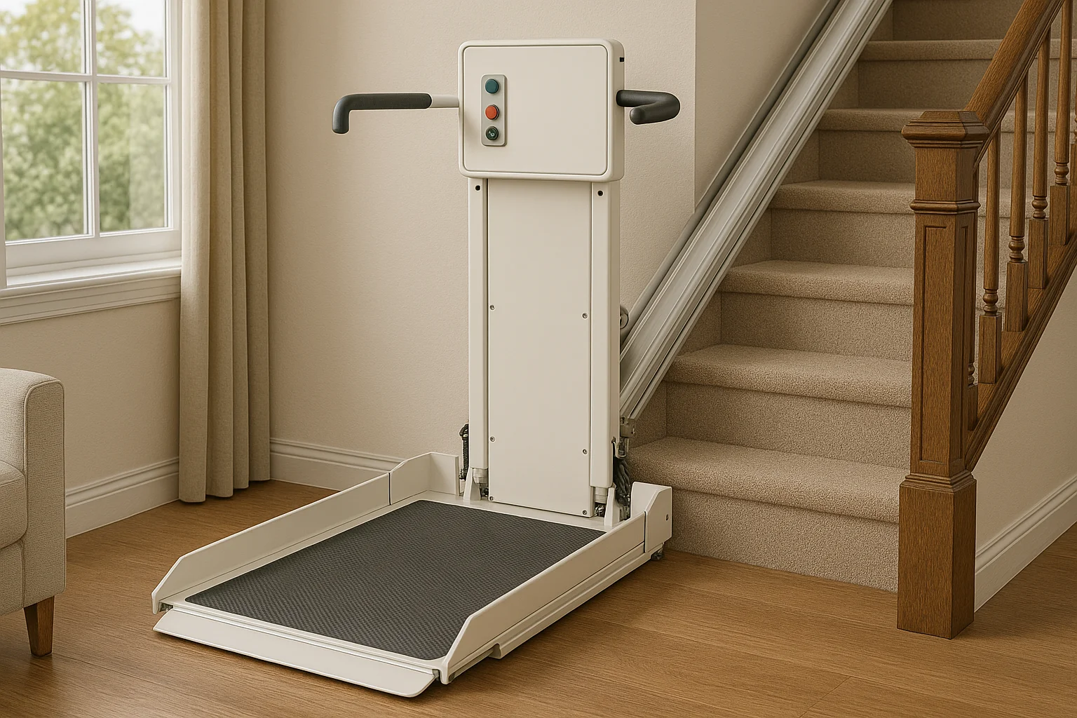 Plattformlift am Treppenlauf